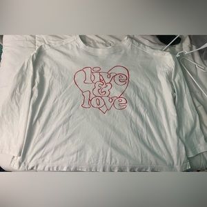 White, Live & Love Old Navy Long Sleeve Tee